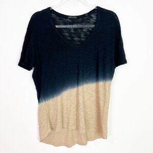 ATM Anthony Thomas Melillo Black and Tan Short Sleeve Tee